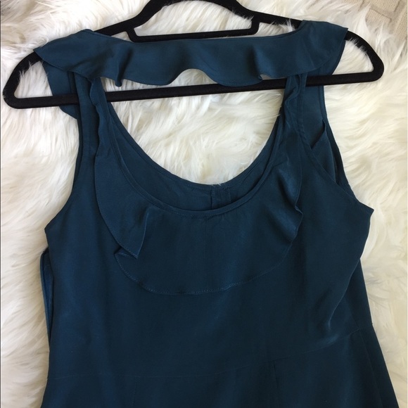 Dark aquamarine Ruffle Neck Mini Dress Size 0 - Picture 4 of 8